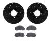 8502-76130 Drilled/Slotted Brake Rotors w/5000 Advanced Brake Pads Kit [Black], 1976-1981 Lexus/Toyota/Scion, Position: Front - image 1