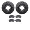8502-76135 Drilled/Slotted Brake Rotors w/5000 Advanced Brake Pads Kit [Black], 1979-1981 Lexus/Toyota/Scion, Position: Front - image 1