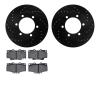 8502-76145 Drilled/Slotted Brake Rotors w/5000 Advanced Brake Pads Kit [Black], 1995-2004 Lexus/Toyota/Scion, Position: Front - image 1
