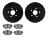 8502-76152 Drilled/Slotted Brake Rotors w/5000 Advanced Brake Pads Kit [Black], 2001-2005 Lexus/Toyota/Scion, Position: Front - image 1