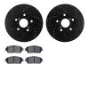 8502-76163 Drilled/Slotted Brake Rotors w/5000 Advanced Brake Pads Kit [Black], 2005-2015 Lexus/Toyota/Scion, Position: Front - image 1
