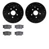 8502-76177 Drilled/Slotted Brake Rotors w/5000 Advanced Brake Pads Kit [Black], 2006-2018 Lexus/Toyota/Scion, Position: Rear - image 1