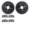 8502-76179 Drilled/Slotted Brake Rotors w/5000 Advanced Brake Pads Kit [Black], 1983-1990 Lexus/Toyota/Scion, Position: Front - image 1