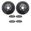 8502-76182 Drilled/Slotted Brake Rotors w/5000 Advanced Brake Pads Kit [Black], Fits Select Lexus/Toyota/Scion, Position: Front - image 1