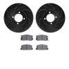 8502-76191 Drilled/Slotted Brake Rotors w/5000 Advanced Brake Pads Kit [Black], 1984-1987 Lexus/Toyota/Scion, Position: Front - image 1