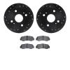 8502-76206 Drilled/Slotted Brake Rotors w/5000 Advanced Brake Pads Kit [Black], 1985-1987 Lexus/Toyota/Scion, Position: Rear - image 1