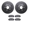 8502-76344 Drilled/Slotted Brake Rotors w/5000 Advanced Brake Pads Kit [Black], 1992-1995 Lexus/Toyota/Scion, Position: Front - image 1