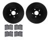 8502-76380 Drilled/Slotted Brake Rotors w/5000 Advanced Brake Pads Kit [Black], 1993-1998 Lexus/Toyota/Scion, Position: Front - image 1