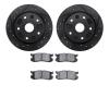 8502-80006 Drilled/Slotted Brake Rotors w/5000 Advanced Brake Pads Kit [Black], 1988-1992 Ford/Lincoln/Mercury/Mazda, Position:  - image 1