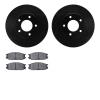8502-80014 Drilled/Slotted Brake Rotors w/5000 Advanced Brake Pads Kit [Black], 1992-1995 Ford/Lincoln/Mercury/Mazda, Position:  - image 1