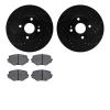 8502-80018 Drilled/Slotted Brake Rotors w/5000 Advanced Brake Pads Kit [Black], 1994-2002 Ford/Lincoln/Mercury/Mazda, Position:  - image 1