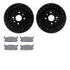 8502-80024 Drilled/Slotted Brake Rotors w/5000 Advanced Brake Pads Kit [Black], 2001-2005 Ford/Lincoln/Mercury/Mazda, Position:  - image 1