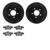 8502-80029 Drilled/Slotted Brake Rotors w/5000 Advanced Brake Pads Kit [Black], 2007-2013 Ford/Lincoln/Mercury/Mazda, Position:  - image 1