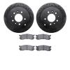 8502-80045 Drilled/Slotted Brake Rotors w/5000 Advanced Brake Pads Kit [Black], 1992-1998 Ford/Lincoln/Mercury/Mazda, Position:  - image 1