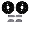 8502-80049 Drilled/Slotted Brake Rotors w/5000 Advanced Brake Pads Kit [Black], 1981-1985 Ford/Lincoln/Mercury/Mazda, Position:  - image 1