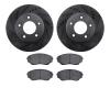 8502-80050 Drilled/Slotted Brake Rotors w/5000 Advanced Brake Pads Kit [Black], 1996-1998 Ford/Lincoln/Mercury/Mazda, Position:  - image 1