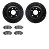 8502-80075 Drilled/Slotted Brake Rotors w/5000 Advanced Brake Pads Kit [Black], 2013-2015 Ford/Lincoln/Mercury/Mazda, Position:  - image 1