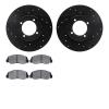 8502-80178 Drilled/Slotted Brake Rotors w/5000 Advanced Brake Pads Kit [Black], 1982-1984 Ford/Lincoln/Mercury/Mazda, Position:  - image 1