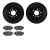 8502-80211 Drilled/Slotted Brake Rotors w/5000 Advanced Brake Pads Kit [Black], 2004-2011 Ford/Lincoln/Mercury/Mazda, Position:  - image 1