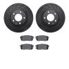 8502-80214 Drilled/Slotted Brake Rotors w/5000 Advanced Brake Pads Kit [Black], 2004-2011 Ford/Lincoln/Mercury/Mazda, Position:  - image 1