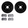 8502-80331 Drilled/Slotted Brake Rotors w/5000 Advanced Brake Pads Kit [Black], Fits Select Multiple Makes/Models, Position: Fro - image 1