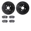 8502-91002 Drilled/Slotted Brake Rotors w/5000 Advanced Brake Pads Kit [Black], 2012-2015 Lexus/Toyota/Scion, Position: Front - image 1