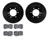8502-93001 Drilled/Slotted Brake Rotors w/5000 Advanced Brake Pads Kit [Black], 2006-2010 GM, Position: Front - image 1