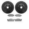 8502-99010 Drilled/Slotted Brake Rotors w/5000 Advanced Brake Pads Kit [Black], 1980-1983 Ford/Lincoln/Mercury/Mazda, Position:  - image 1