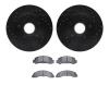 8502-99022 Drilled/Slotted Brake Rotors w/5000 Advanced Brake Pads Kit [Black], 1986-1987 Ford/Lincoln/Mercury/Mazda, Position:  - image 1