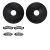 8502-99275 Drilled/Slotted Brake Rotors w/5000 Advanced Brake Pads Kit [Black], 1986-1988 Ford/Lincoln/Mercury/Mazda, Position:  - image 1