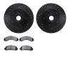 8502-99292 Drilled/Slotted Brake Rotors w/5000 Advanced Brake Pads Kit [Black], 1986-1992 Ford/Lincoln/Mercury/Mazda, Position:  - image 1
