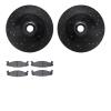 8502-99312 Drilled/Slotted Brake Rotors w/5000 Advanced Brake Pads Kit [Black], 1994-2003 Ford/Lincoln/Mercury/Mazda, Position:  - image 1