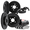 8504-03128 Drilled/Slotted Brake Rotors w/5000 Advanced Brake Pads/Drums & Shoes Kit [Black], 2006-2012 Multiple Makes/Models, P - image 1