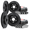 8504-20009 Drilled/Slotted Brake Rotors w/5000 Advanced Brake Pads Kit [Black], 2016-2019 Jaguar, Position: Front and Rear - image 1