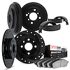 8504-43008 Drilled/Slotted Brake Rotors w/5000 Advanced Brake Pads/Drums & Shoes Kit [Black], 1991-1992 Multiple Makes/Models, P - image 1