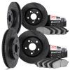 8504-45032 Drilled/Slotted Brake Rotors w/5000 Advanced Brake Pads Kit [Black], 2010-2017 GM, Position: Front and Rear - image 1