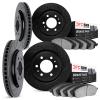 8504-48041 Drilled/Slotted Brake Rotors w/5000 Advanced Brake Pads Kit [Black], 2007-2014 GM, Position: Front and Rear - image 1