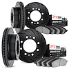 8504-48047 Drilled/Slotted Brake Rotors w/5000 Advanced Brake Pads Kit [Black], 2011-2019 GM, Position: Front and Rear - image 1