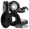 8504-76004 Drilled/Slotted Brake Rotors w/5000 Advanced Brake Pads/Drums & Shoes Kit [Black], 1979-1980 Lexus/Toyota/Scion, Posi - image 1