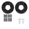 8512-02000 Drilled/Slotted Brake Rotors w/5000 Advanced Brake Pads Kit & Hardware [Black], 1976-1976 Porsche, Position: Front - image 1