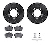8512-02007 Drilled/Slotted Brake Rotors w/5000 Advanced Brake Pads Kit & Hardware [Black], 1997-2004 Porsche, Position: Front - image 1