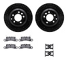 8512-02139 Drilled/Slotted Brake Rotors w/5000 Advanced Brake Pads Kit & Hardware [Black], 2011-2014 Porsche, Position: Rear - image 1