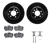 8512-02140 Drilled/Slotted Brake Rotors w/5000 Advanced Brake Pads Kit & Hardware [Black], 2005-2006 Porsche, Position: Rear - image 1