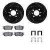8512-03001 Drilled/Slotted Brake Rotors w/5000 Advanced Brake Pads Kit & Hardware [Black], 2006-2012 Multiple Makes/Models, Posi - image 1