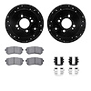 8512-03002 Drilled/Slotted Brake Rotors w/5000 Advanced Brake Pads Kit & Hardware [Black], 2006-2012 Multiple Makes/Models, Posi - image 1