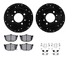 8512-03011 Drilled/Slotted Brake Rotors w/5000 Advanced Brake Pads Kit & Hardware [Black], 1997-2006 Kia/Hyundai/Genesis, Positi - image 1
