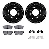 8512-03012 Drilled/Slotted Brake Rotors w/5000 Advanced Brake Pads Kit & Hardware [Black], 1999-2006 Kia/Hyundai/Genesis, Positi - image 1