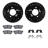 8512-03016 Drilled/Slotted Brake Rotors w/5000 Advanced Brake Pads Kit & Hardware [Black], 2001-2010 Kia/Hyundai/Genesis, Positi - image 1