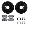 8512-03019 Drilled/Slotted Brake Rotors w/5000 Advanced Brake Pads Kit & Hardware [Black], 2011-2012 Kia/Hyundai/Genesis, Positi - image 1