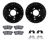 8512-03020 Drilled/Slotted Brake Rotors w/5000 Advanced Brake Pads Kit & Hardware [Black], 2001-2010 Kia/Hyundai/Genesis, Positi - image 1